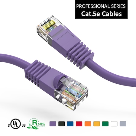 CAT5E UTP Ethernet Network Booted Cable- 1.5Ft- Purple